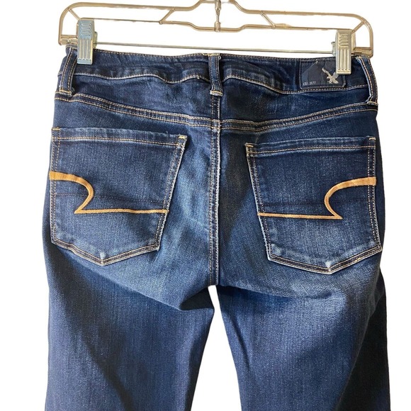American Eagle Super Stretch Womens Skinny Jeans Size 2 Distressed Embroidered - Picture 9 of 13
